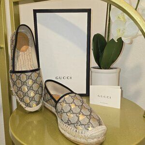 Gucci GG Supreme Bee Espadrilles